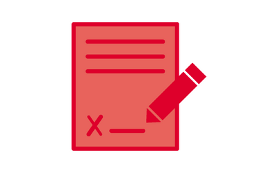 Vertagspapier mit Bleistifft - Icon
