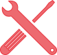 Niedrige Wartungskosten Icon Schraubenzieher und Schraubenschlüssel