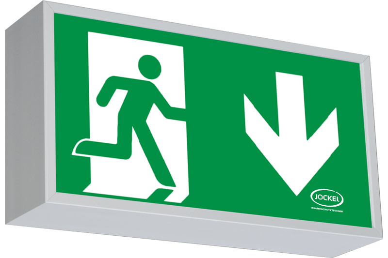 Beleuchtetes Schild eines Fluchtweg